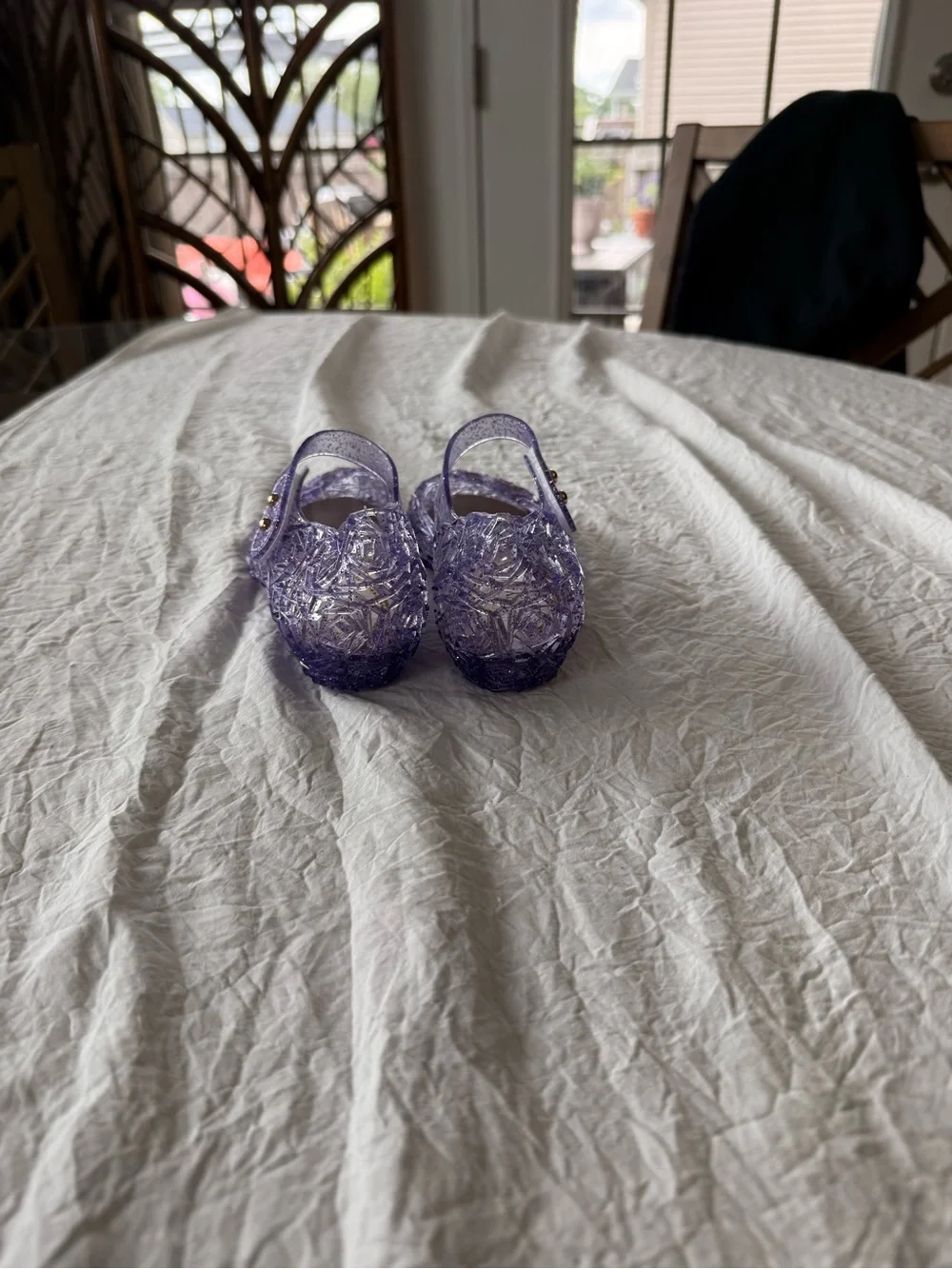 Mini Melissa Style Purple Glitter Jelly Mary Jane - Kids Shoes